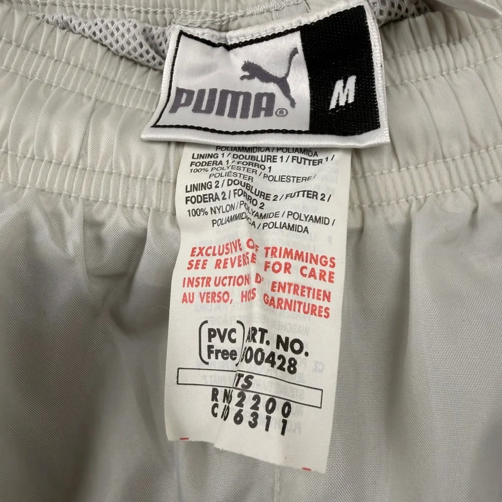 Puma Mens Gray Nylon Track Pants Windbreaker Joggers Size M 00428 Light Stone - Picture 4 of 6